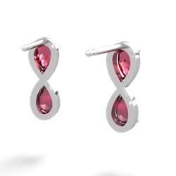 Lab Ruby Infinity 14K White Gold earrings E5050