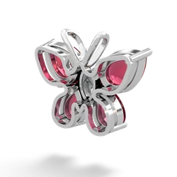 Lab Ruby Butterfly 14K White Gold pendant P2215