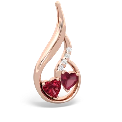 Lab Ruby Keepsake Curves 14K Rose Gold pendant P5450