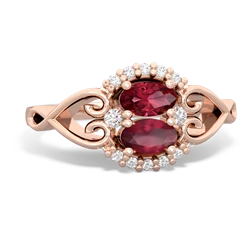 Lab Ruby Love Nest 14K Rose Gold ring R5860