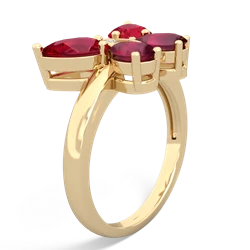 Lab Ruby Butterfly 14K Yellow Gold ring R2215