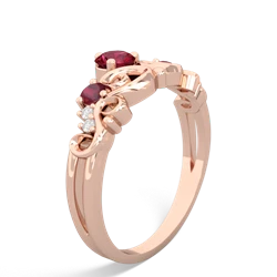 Lab Ruby Crown Keepsake 14K Rose Gold ring R5740