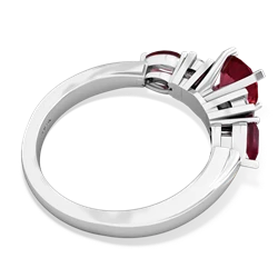 Lab Ruby 6Mm Round Eternal Embrace Engagement 14K White Gold ring R2005