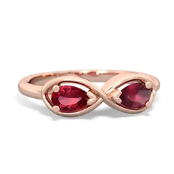 Lab Ruby Infinity 14K Rose Gold ring R5050