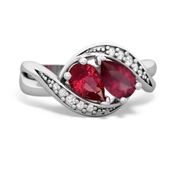 Lab Ruby Summer Winds 14K White Gold ring R5342