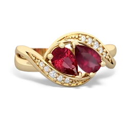 Lab Ruby Summer Winds 14K Yellow Gold ring R5342