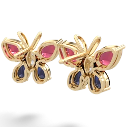 Lab Ruby Butterfly 14K Yellow Gold earrings E2215