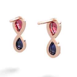 Lab Ruby Infinity 14K Rose Gold earrings E5050