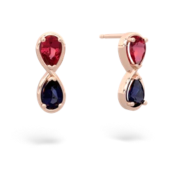 Lab Ruby Infinity 14K Rose Gold earrings E5050