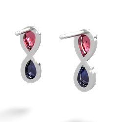 Lab Ruby Infinity 14K White Gold earrings E5050