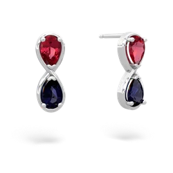 Lab Ruby Infinity 14K White Gold earrings E5050