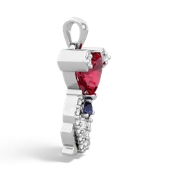 Lab Ruby Puppy Love 14K White Gold pendant P5800