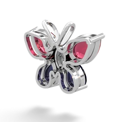 Lab Ruby Butterfly 14K White Gold pendant P2215