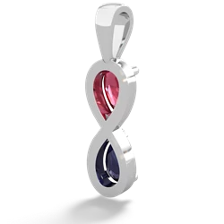 Lab Ruby Infinity 14K White Gold pendant P5050