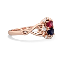 Lab Ruby Love Nest 14K Rose Gold ring R5860