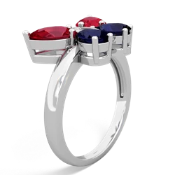 Lab Ruby Butterfly 14K White Gold ring R2215