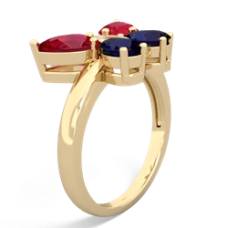 Lab Ruby Butterfly 14K Yellow Gold ring R2215