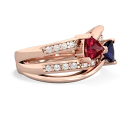 Lab Ruby Bowtie 14K Rose Gold ring R2360