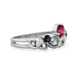 Lab Ruby Crown Keepsake 14K White Gold ring R5740