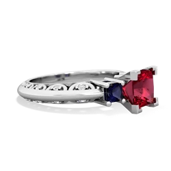 Lab Ruby Eternal Embrace Engagement 14K White Gold ring C2001