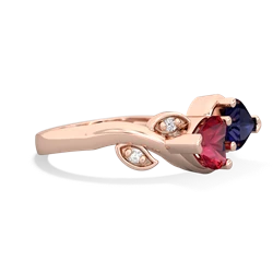 Lab Ruby Floral Elegance 14K Rose Gold ring R5790