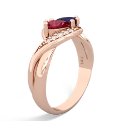 Lab Ruby Summer Winds 14K Rose Gold ring R5342