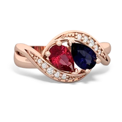 Lab Ruby Summer Winds 14K Rose Gold ring R5342