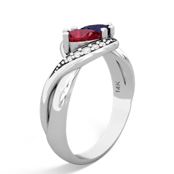 Lab Ruby Summer Winds 14K White Gold ring R5342