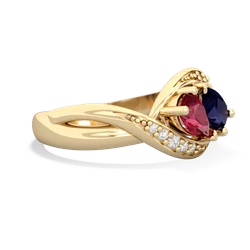 Lab Ruby Summer Winds 14K Yellow Gold ring R5342