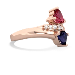 Lab Ruby Heart To Heart 14K Rose Gold ring R2064