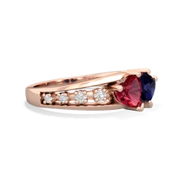 Lab Ruby Heart To Heart 14K Rose Gold ring R3342