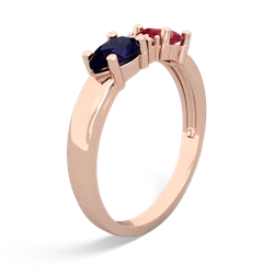 Lab Ruby Pear Bowtie 14K Rose Gold ring R0865