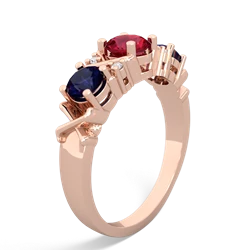 Lab Ruby Hugs And Kisses 14K Rose Gold ring R5016