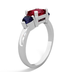 Lab Ruby Three Stone 14K White Gold ring R5235