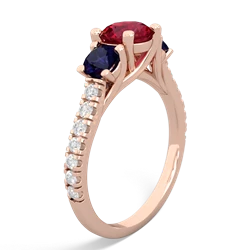 Lab Ruby Pave Trellis 14K Rose Gold ring R5500