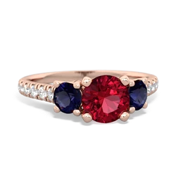 Lab Ruby Pave Trellis 14K Rose Gold ring R5500