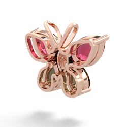 Lab Ruby Butterfly 14K Rose Gold pendant P2215