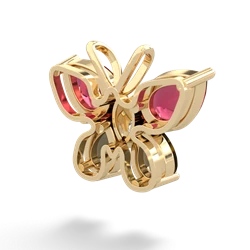 Lab Ruby Butterfly 14K Yellow Gold pendant P2215