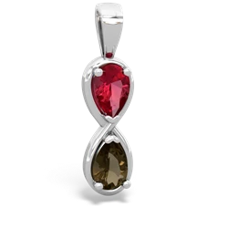 Lab Ruby Infinity 14K White Gold pendant P5050