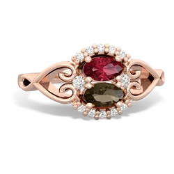 Lab Ruby Love Nest 14K Rose Gold ring R5860