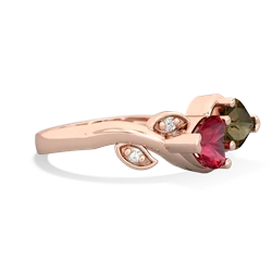 Lab Ruby Floral Elegance 14K Rose Gold ring R5790