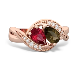 Lab Ruby Summer Winds 14K Rose Gold ring R5342