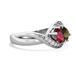 Lab Ruby Summer Winds 14K White Gold ring R5342