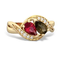 Lab Ruby Summer Winds 14K Yellow Gold ring R5342