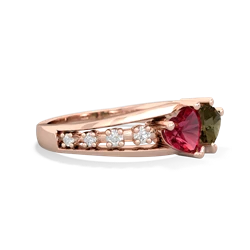 Lab Ruby Heart To Heart 14K Rose Gold ring R3342