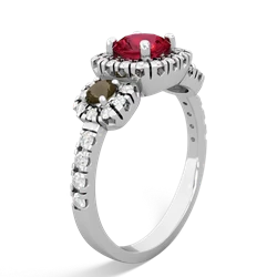 Lab Ruby Regal Halo 14K White Gold ring R5350