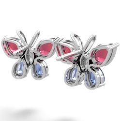 Lab Ruby Butterfly 14K White Gold earrings E2215