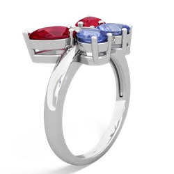 Lab Ruby Butterfly 14K White Gold ring R2215