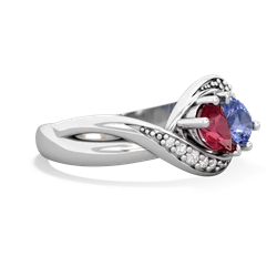 Lab Ruby Summer Winds 14K White Gold ring R5342