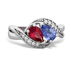 Lab Ruby Summer Winds 14K White Gold ring R5342